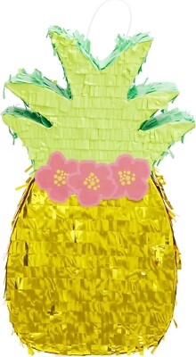 Pineapple Pinata for Hawaiian Luau Party Decorations, Kids Birthday, 16.5x10x3''