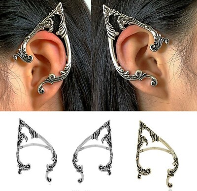 AU 1X Women Men Halloween Metal Elf Pointed Ear Cuff Hook Tip Earring One Side 