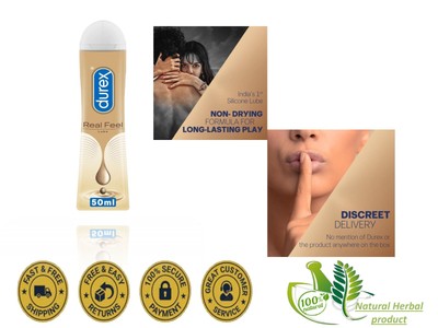 Durex Real Feel Long-Lasting Lubricant Men & Women - 50ml | Water Based Lube