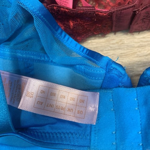 Le Mystere La Senza Fenty 3 verschiedene BHs Spitze Bügel tiefer Ausschnitt 36 D rot - Bild 6 von 11