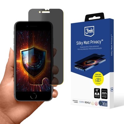 3MK SILKY MATT PRIVACY FÜR IPHONE 8 GEHÄRTETES GLAS ANTI-VISUELLE MATTE FOLIE
