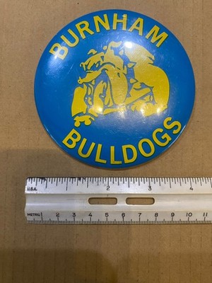 Vintage Rare Large Burnham Bulldogs Pin Pinback Button