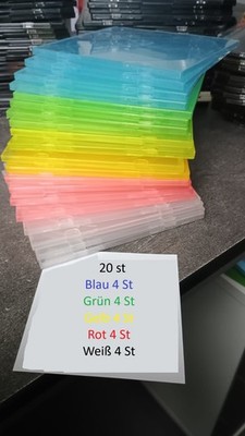 20 MediaRange Slim Case CD Hüllen bunt unzerbrechlich bruchsicher für DVD BD CD