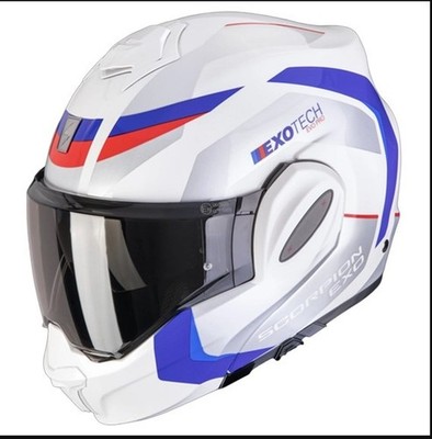 MODULARER HELM SCORPION EXO-TECH EVO Furio weiß rot blau
