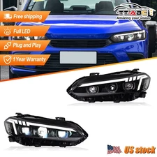 Pair Headlight For 2022-2026 11th Gen Honda Civic Sequential Turn Signal LED DRL