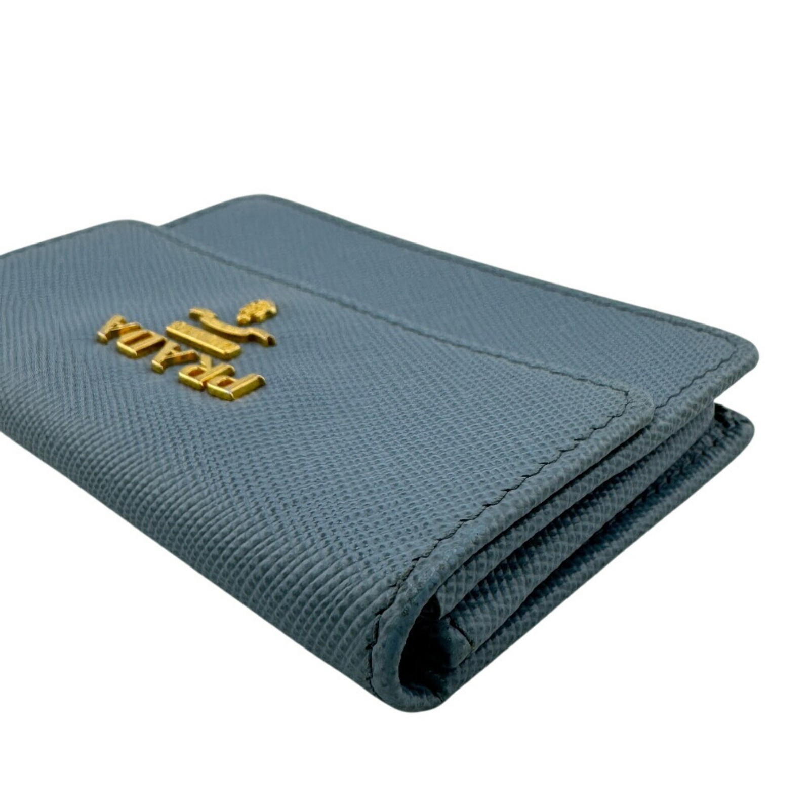 PRADA Saffiano Card Case Wallet Blue Women's GZl1f7uj thumbnail 6