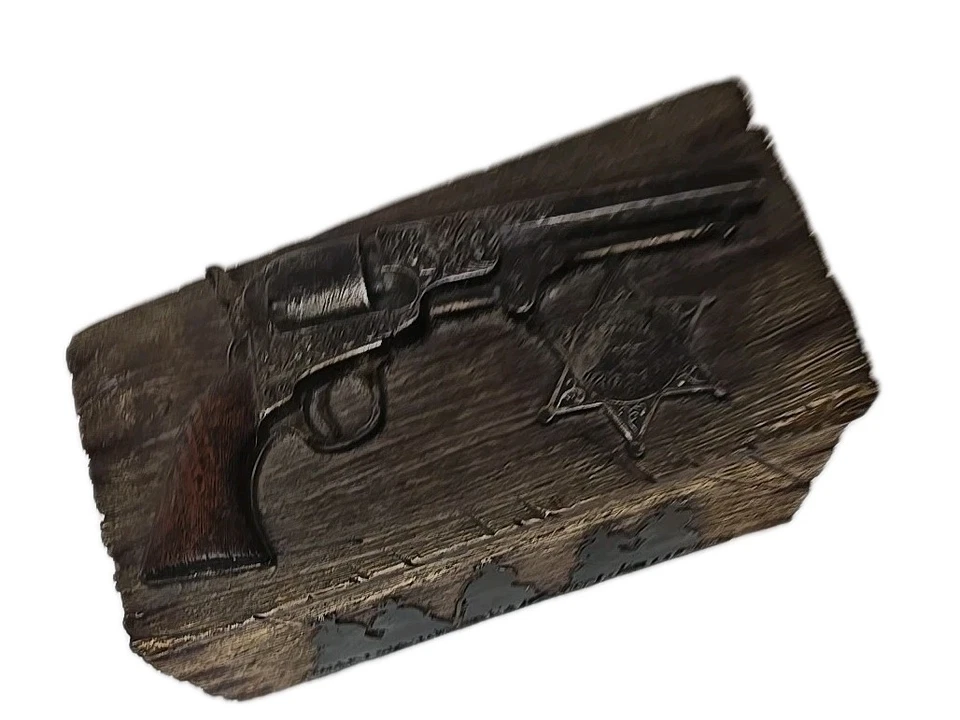 Western Style Trinket Jewelry Box Chest with Lid - Image 4 of 4