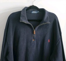 Polo Ralph Lauren Estate-Rib Quarter-Zip Pullover Sweater Mens XLT Tall Vintage