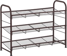 Bronze, Garage, for Entryway, Metal Shoe Shelf with Adjustable Tilt Angle, 
