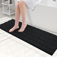 Grandaily Chenille Striped Bathroom Rug 47x17 Extra Thick Absorbent Non-Slip Bat