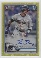 2020 Bowman Chrome Rookie Yellow Refractor 43/75 Isan Diaz #CRA-ID Auto 0kr0