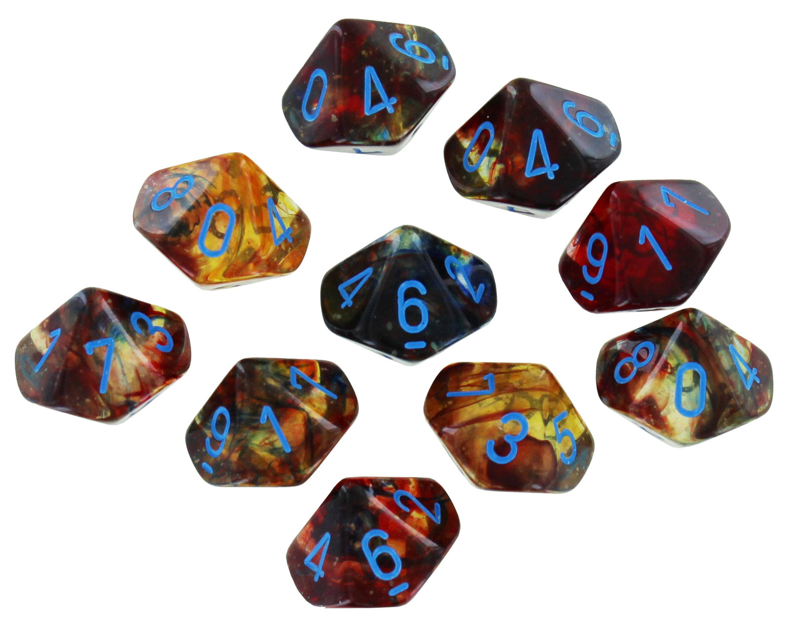 Шахматная туманность Основная синий Набор из десяти кубиков d10 2590₽