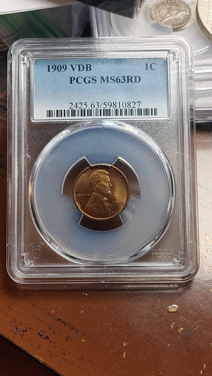 PCGS Certified MS 63 Graded 1909 Year Lincoln Wheat US Small Cents