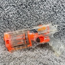 Nerf N-Strike Toy Gun Maverick Rev-6 Clear With Orange Accents Blaster Gun