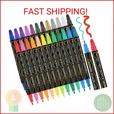 Betem 24 Colors Dual Tip Acrylic Paint Pens Markers, Premium Acrylic Paint Pens 