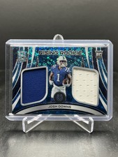 2023 Panini Spectra Josh Downs RC Rookie Dual Patch Neon Blue Disco /50 #RRM-JDO