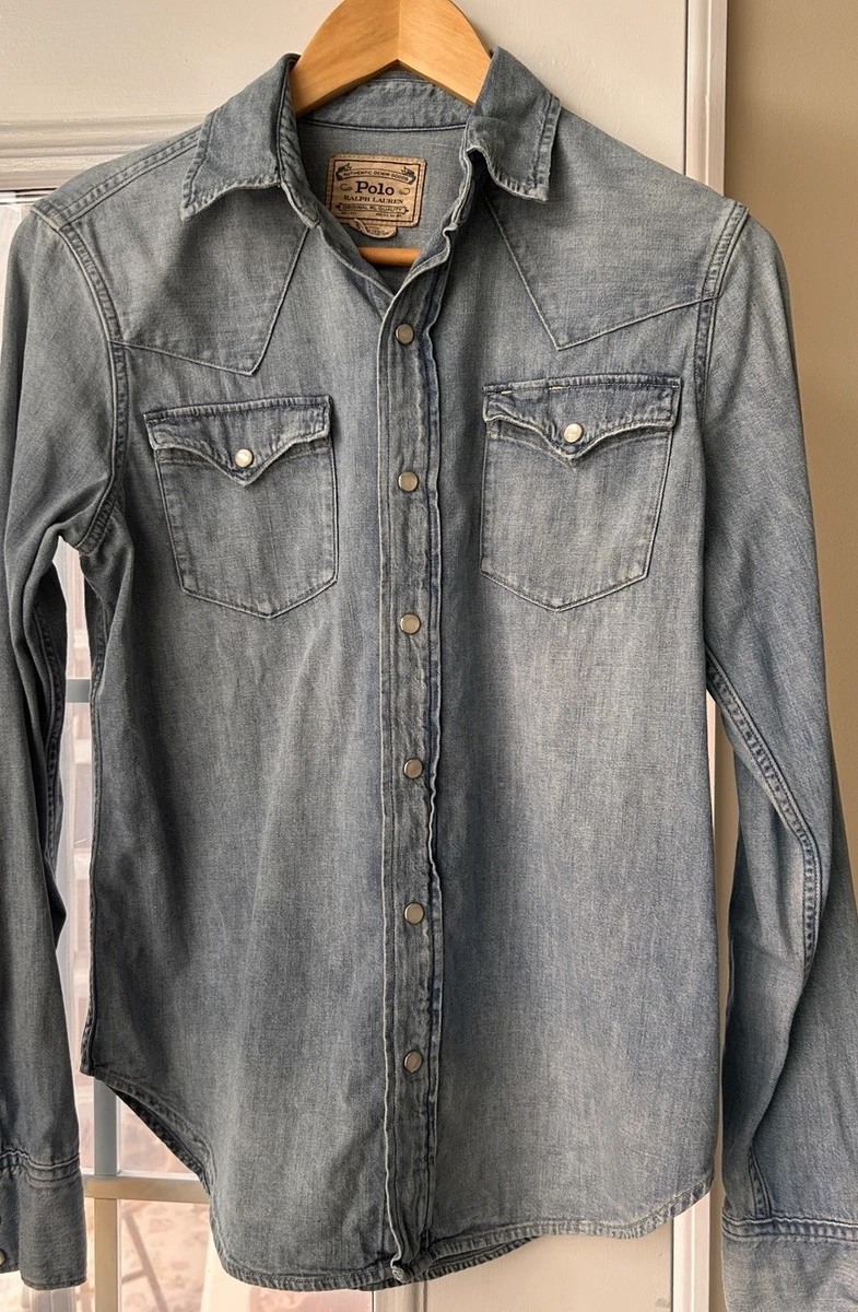 Polo Ralph Lauren Denim Long Sleeve Casual Button-Down Shirts for