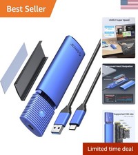 Compact 10Gbps USB C SSD Enclosure for M.2 NVMe and SATA - Easy Install