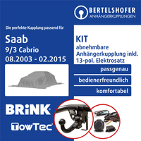 FüR Saab 9/3 Cabrio Typ YS3F 08.2003-02.2015 AHK Abn +13Pol Spez. E-Satz NEU TOP