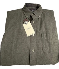 Daniel Cremieux Mens Shirt Medium Gray Cotton Long Sleeves Button Down New