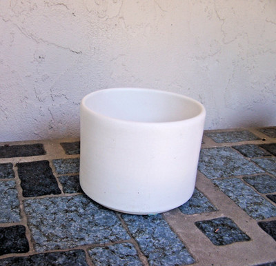 GAINEY CERAMICS Matte White Pottery C6  6'' PLANTER Vintage Estate Naples Fl  69