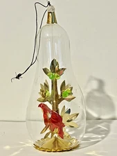 Vintage RESL LENZ Christmas Ornament SPINNER Italy A PARTRIDGE IN A PEAR TREE