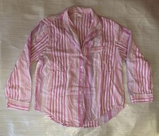 Victoria's Secret Pink White Striped Sleep Shirt Pajama Women's Size Small