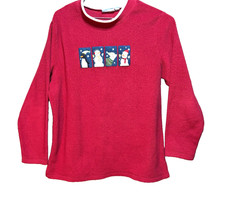Croft  Sparrow Sport Red Fleece Sweatshirt XL Winter Snowman Soft Pullover