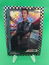 GEORGE RUSSELL 2025 TOPPS CHROME FORMULA 1 #7 CHECKER FLAG REFRACTOR F1 DRIVER