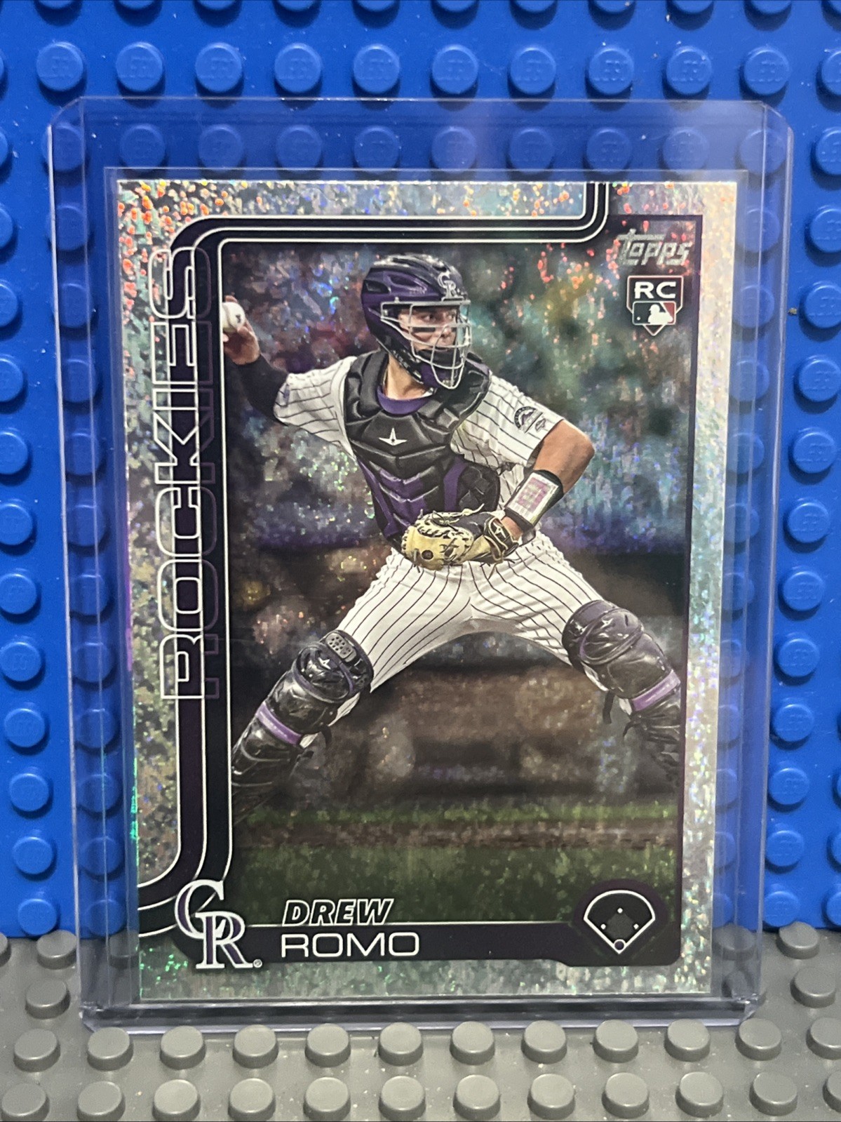 2025 Topps Series 1 #296 Drew Romo RC Sand Glitter Foil Rockies - NM