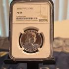 1956 Franklin Half Dollar Type 2 50C NGC PF69 Proof Silver Cert 8159276-009