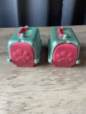 LOT OF 2: MEG JUST PLAY MINIATURE DOLLHOUSE DOG CARRIERS