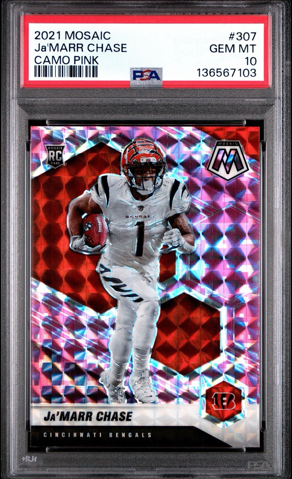 Ja'Marr Chase 2021 Mosaic #307 Pink Camo Price Guide - Sports Card