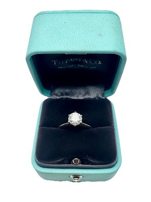 $20,500 Tiffany & Co. Platinum 1.19 D VS1 Round Diamond Engagement Ring Sz 6