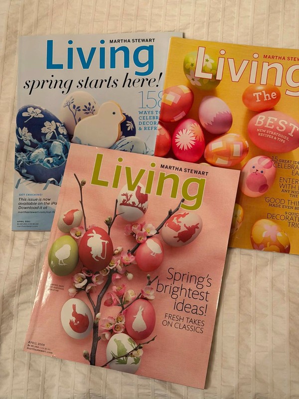 April 2009, 2010, 2011 Martha Stewart Living Magazine Cooking, Easter