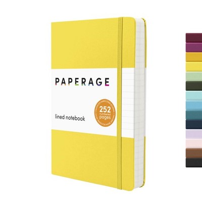 Lined Journal Notebook Yellow 252 Pages 100 GSM Hardcover Medium 5.6x8 in