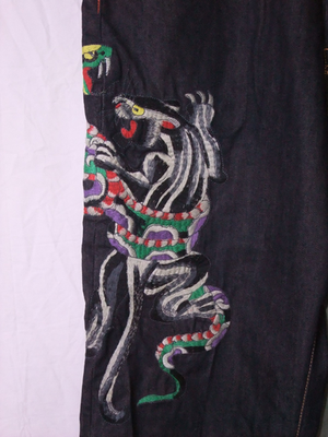 Vtg Ed Hardy Embroidered Denim Blue Jeans Y2K 2007 Mens Size 42x34