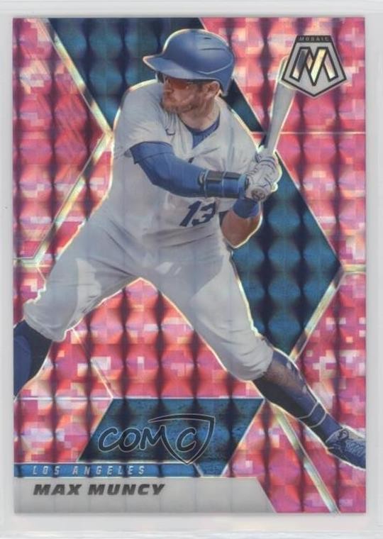 2021 Panini Mosaic Pink Camo Mosaic Prizm Max Muncy #28 0b3