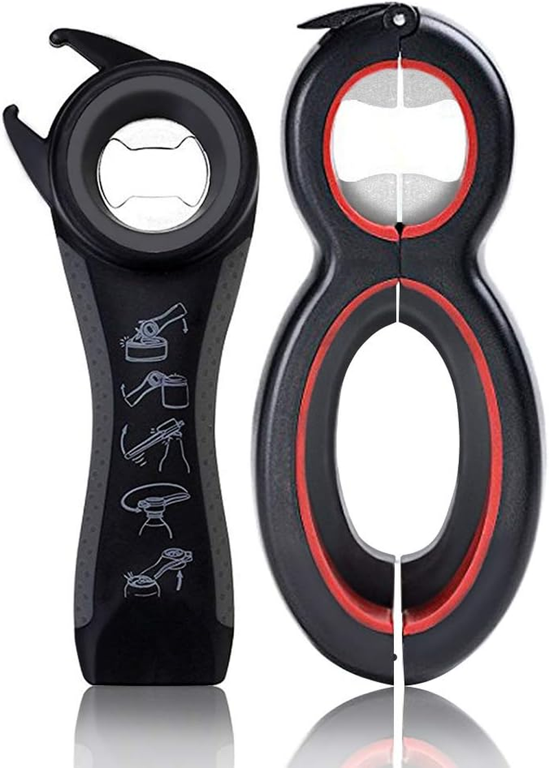 Multi Bottle Opener, Multi-Function Jar Grip Opener, 5-In-1 and 6-In-1, Twist of