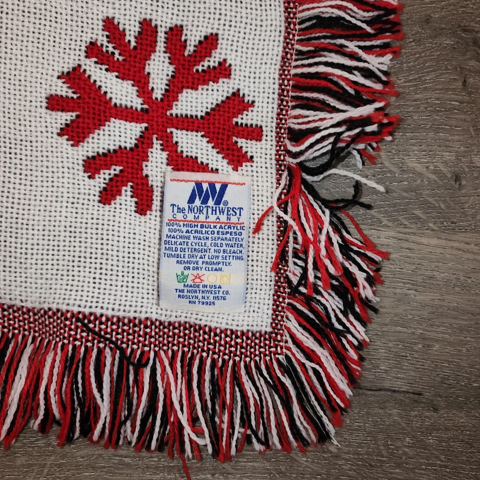 Manta de sopa Campbell's Salt Lake City vintage de los Juegos Olímpicos de Invierno 2002 tiro con flecos Foto 2 de 4