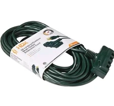 HDX 50 ft. 16/3 Tri-Tap Indoor/Outdoor Green Landscape Extension Cord
