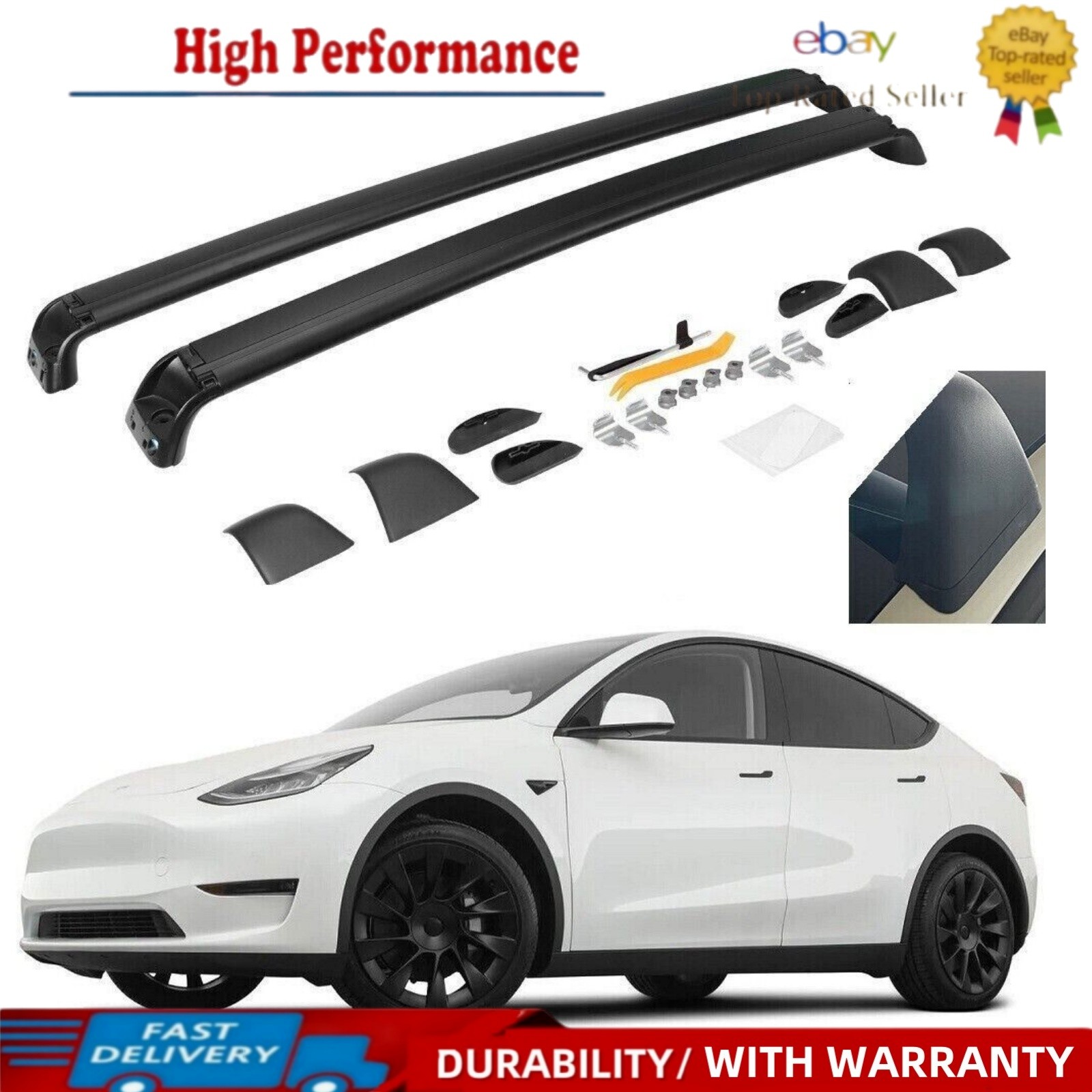 For Tesla Model Y 2020-2022 2023 2024 Roof Rack Rail Cross Bar Luggage Carrier