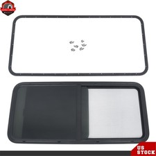 48"Wx22"H RV Camper Horizontal Sliding Window W/Trim Ring w/Lock Aluminium alloy