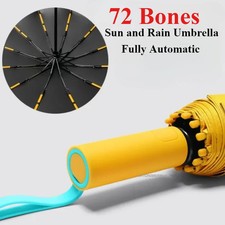 Automatic Folding Umbrella 72 Bone Super Strong Windproof Large UV Rain