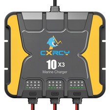 3 Bank Battery Charger 12V, 30A 10A/Bank onboard Charger, Waterproof Marine...