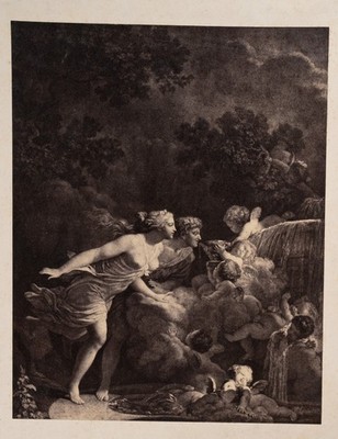 photo albumin France Jean-Honoré Fragonard, La Fontaine d'Amour 15x20cm 1880