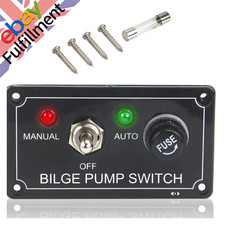 12V DC On-Off-On Bilge Pump Switch Panel Rocker Toggle Switch Pane With Fuse 5A