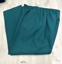 Alfred Dunner Womens Green Elastic Waist Pants Size 14 Made In USA