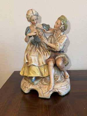 Vintage Lippelsdorf Gdr Rococo Porcelain Statue