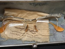 Vintage Bausch  Lomb Eyeglasses Gold 12K Gf Rimless Round Frame Swag